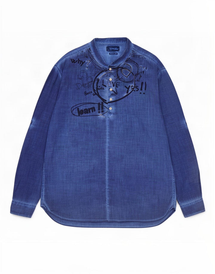 Camicia pullover grafica da uomo Desigual 2XL cotone blu navy