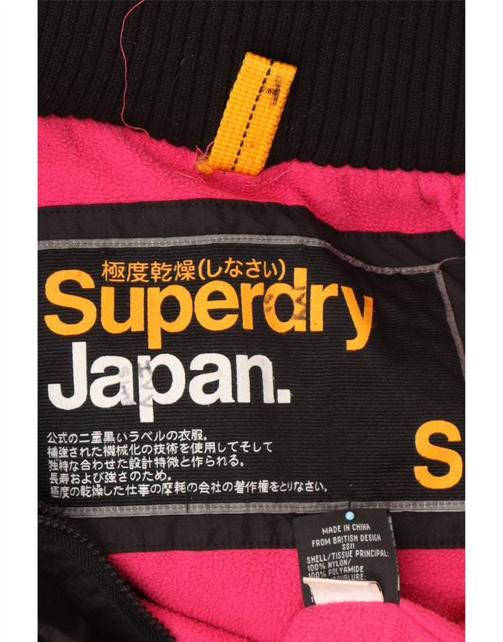 Giacca a vento con cappuccio vestibilità ampia da donna SUPERDRY UK 10 piccola nera
