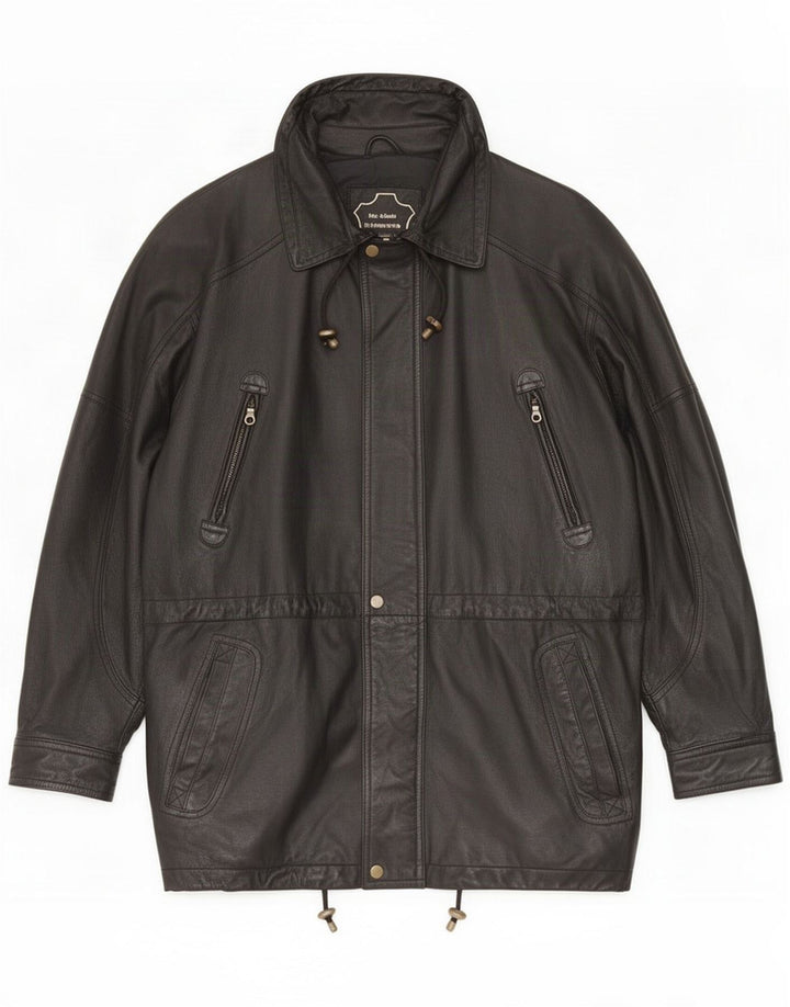 Spirit Cappotto in pelle da uomo EU 46 piccolo nero classico