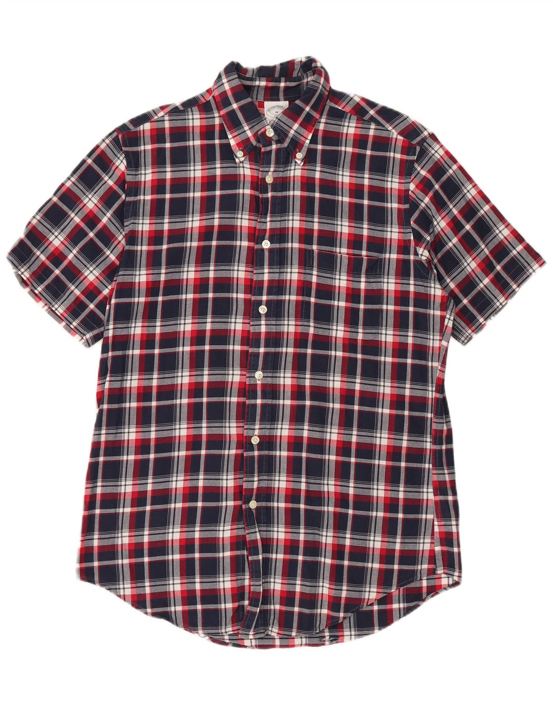 Camicia a maniche corte Regent da uomo Brooks Brothers a quadri blu navy medio