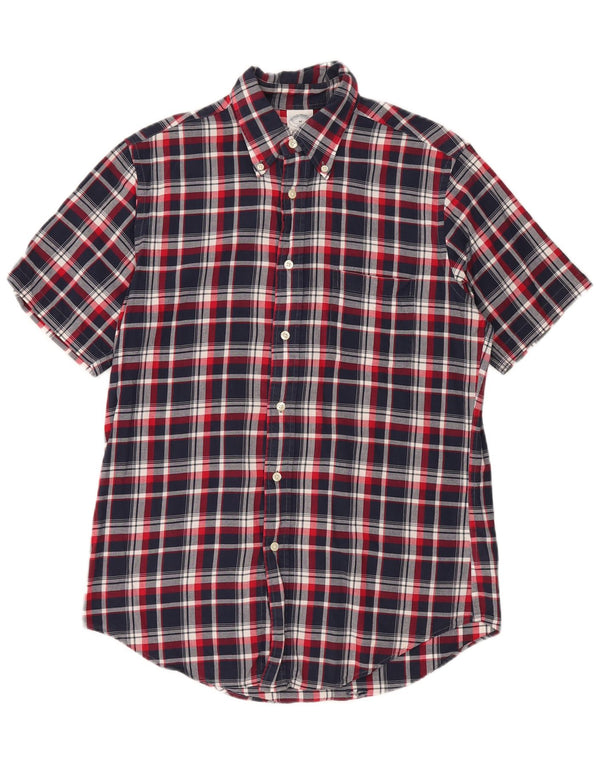 Camicia a maniche corte Regent da uomo Brooks Brothers a quadri blu navy medio