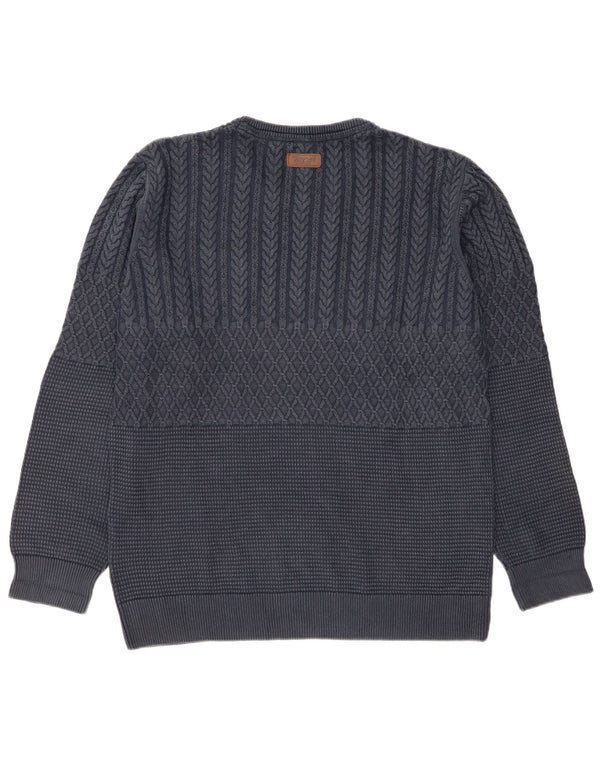 Marlboro Classics Mens Boat Neck Jumper Sweater 2XL Navy Blue Cotton