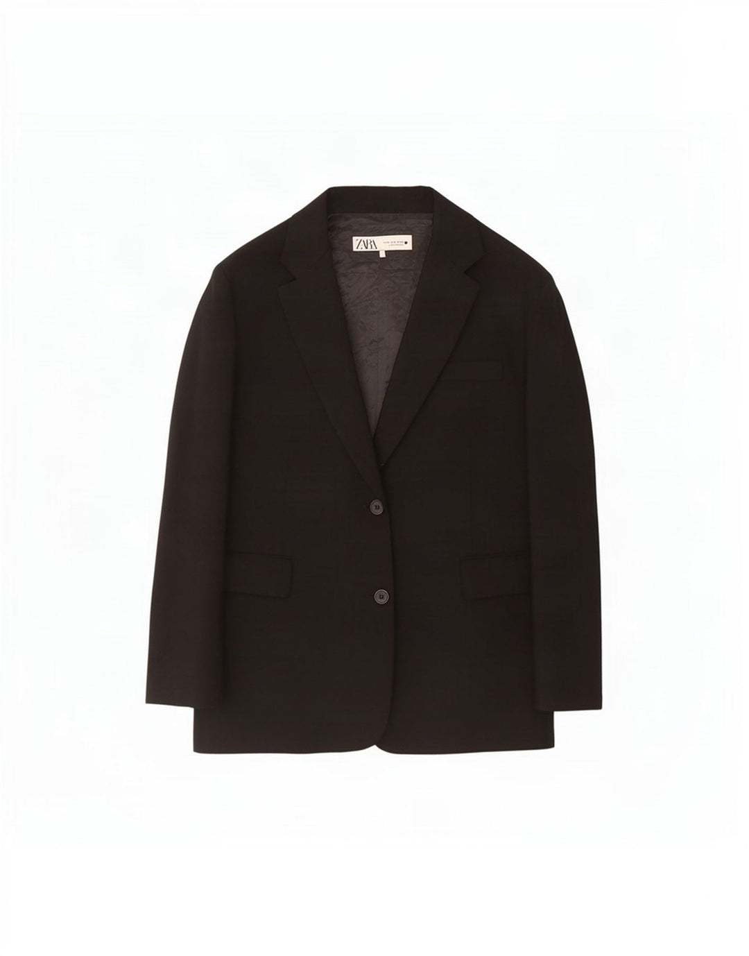Giacca blazer a 2 bottoni da donna Zara UK 14 viscosa nera media