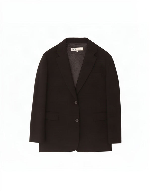 Giacca blazer a 2 bottoni da donna Zara UK 14 viscosa nera media