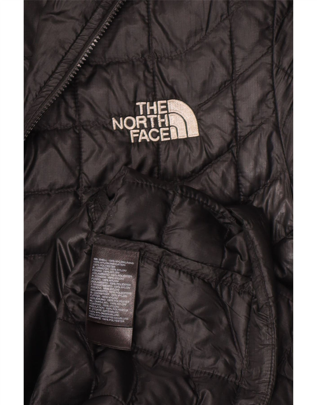 Giacca imbottita con cappuccio da donna The North Face UK 14 nylon nero medio