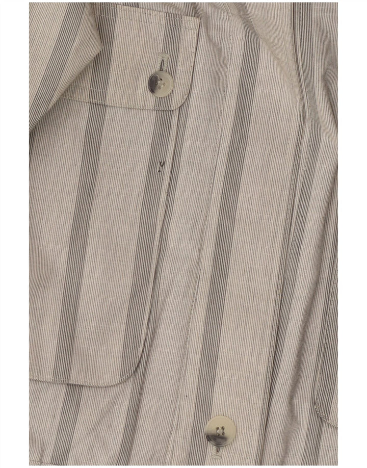 Giacca militare vintage da uomo UK 40 Poliestere a righe grandi grigie