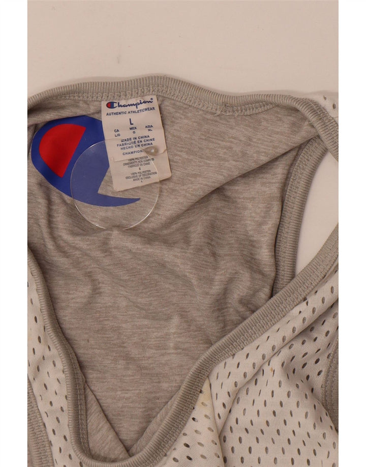 Canotta grafica da uomo Champion, grande, in poliestere bianco