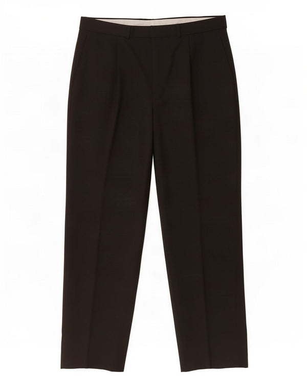 Pantaloni da abito con pegging da uomo Marks & Spencer W34 L31 poliestere nero