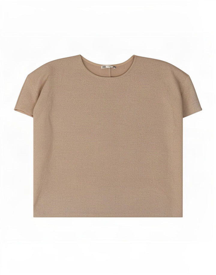 Blusa oversize da donna Zara Top UK 14 Viscosa grigio medio