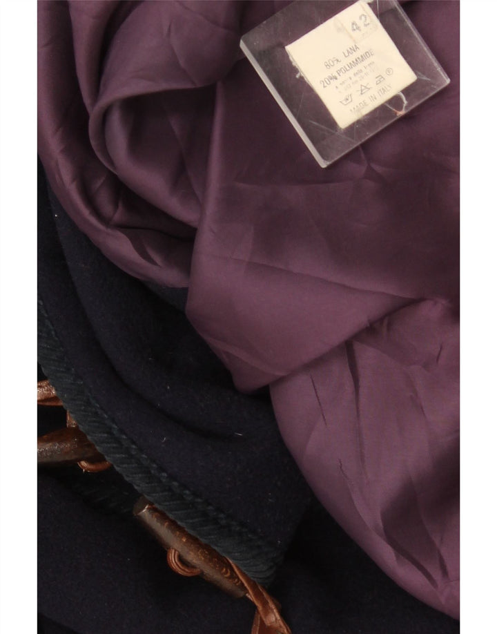 Montgomery oversize con cappuccio da donna vintage IT 42 medio in lana blu navy