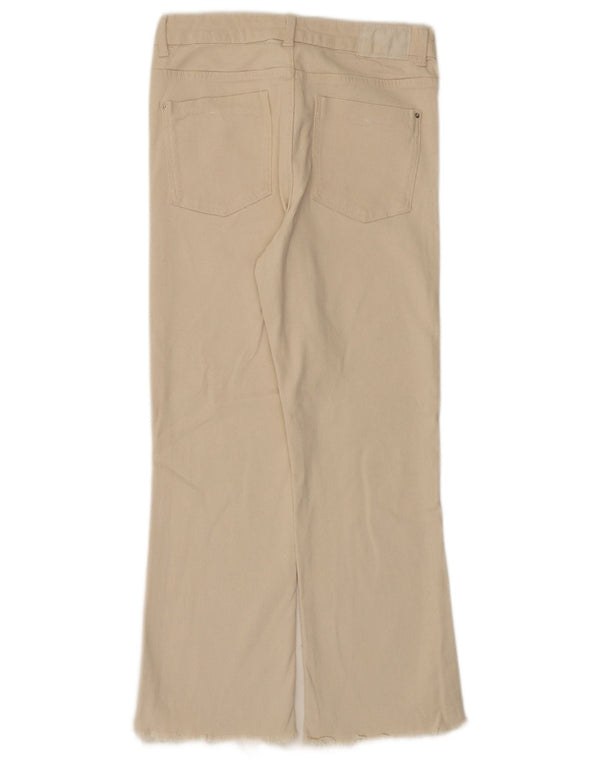 Jeans corti a vita alta da donna Zara EU 40 medio W30 L26 cotone bianco sporco