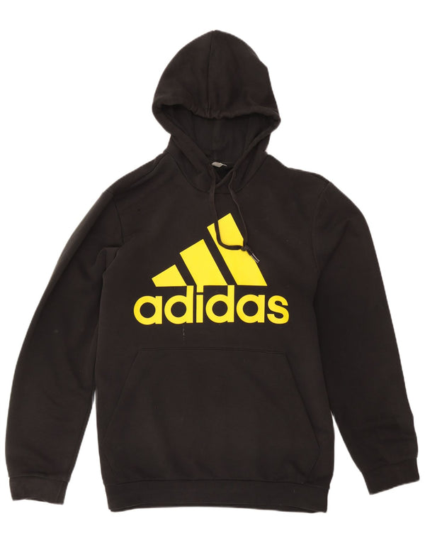 Felpa con cappuccio grafica da uomo Adidas UK 44/46 grande nera