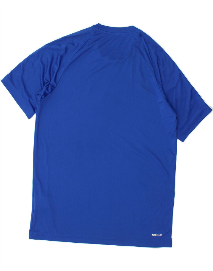 ADIDAS Mens Aeroready T-Shirt Top Medium Blue Polyester Vintage Adidas and Second-Hand Adidas from Messina Hembry 