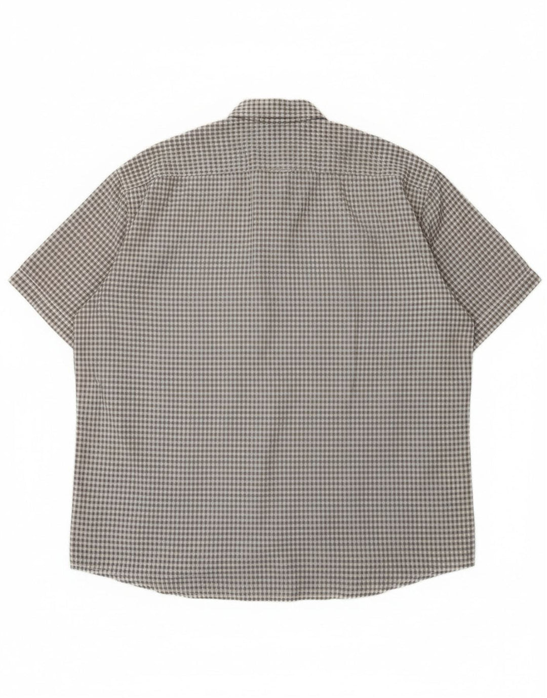 Camicia da uomo a maniche corte con vestibilità regolare Camel Active 2XL in cotone a quadretti grigio