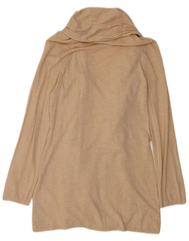 Maglione cardigan lungo da donna Zara UK 12 Viscosa beige medio