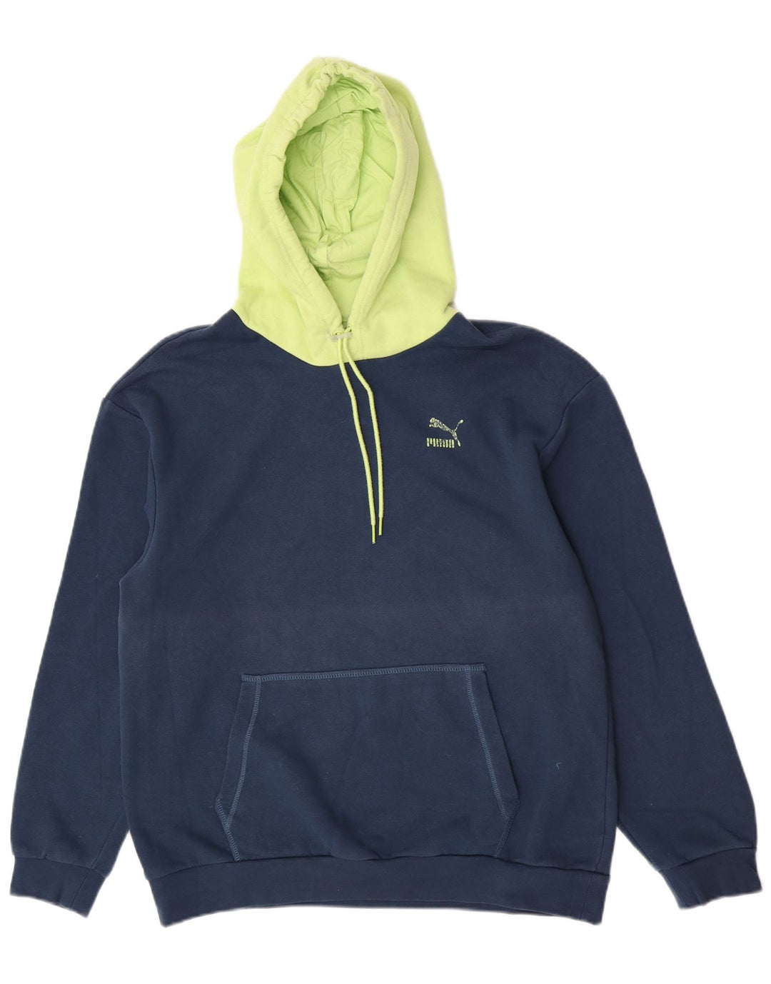 Felpa con cappuccio da uomo Puma in cotone color block medio blu navy