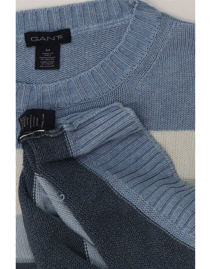 Gant Maglione da uomo girocollo in cotone a righe blu medio