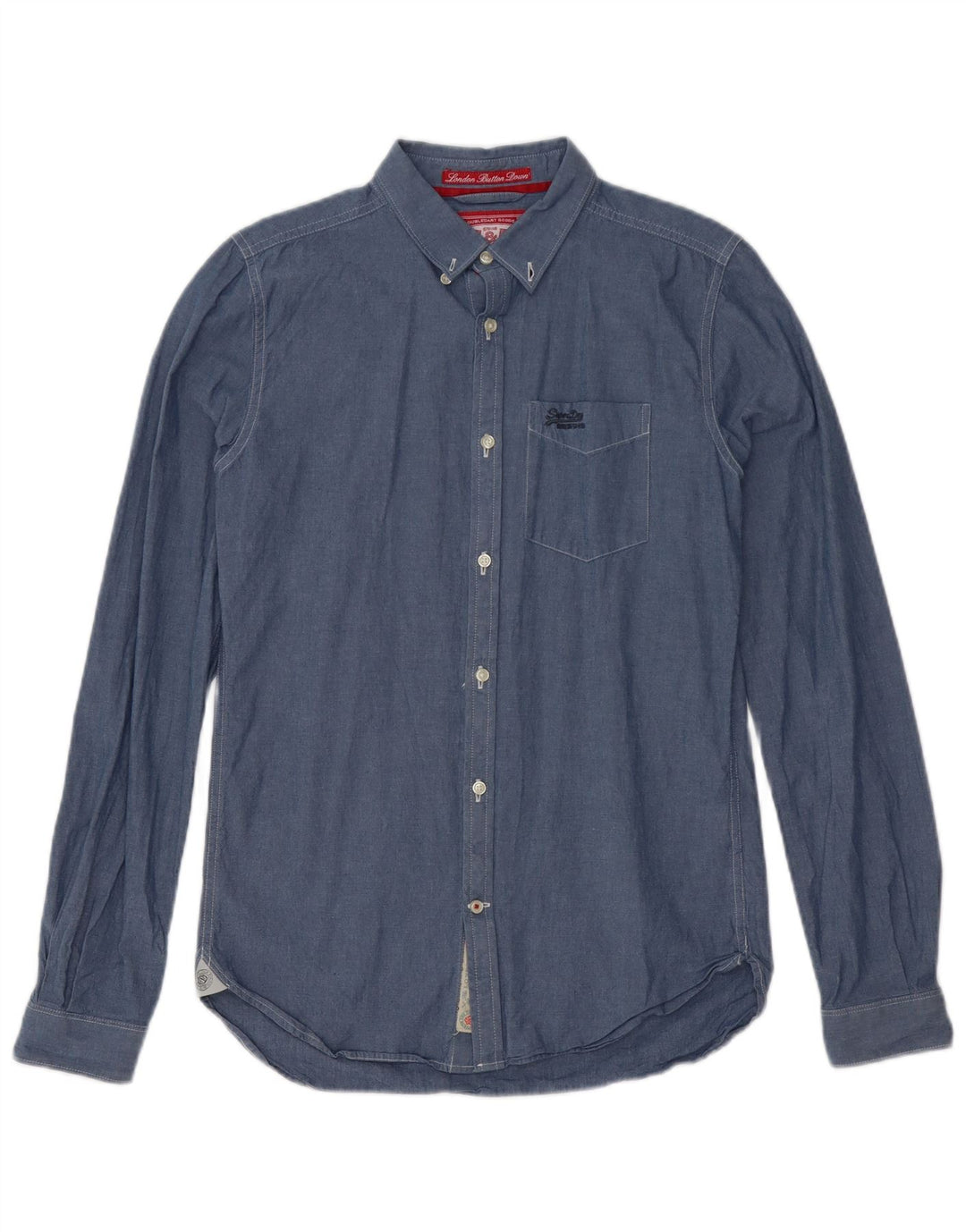 Camicia da uomo Superdry Small in cotone blu