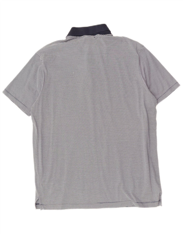 Polo da uomo PAUL & SHARK grande in cotone gessato blu navy