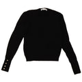 ZARA Womens Crop Crew Neck Jumper Sweater UK 12 Medium Black Viscose