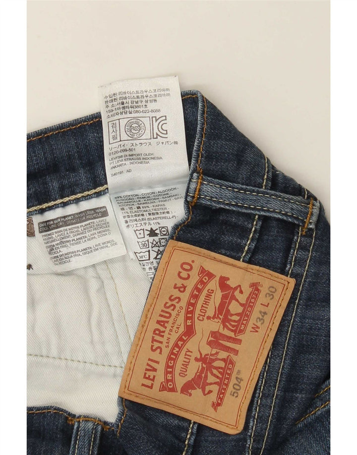 Levi's Uomo 504 Jeans dritti W34 L30 Cotone Blu