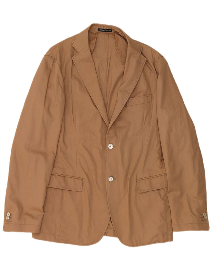 Giacca blazer slim fit da uomo a 2 bottoni Henry Cottons IT 52 XL in cotone beige