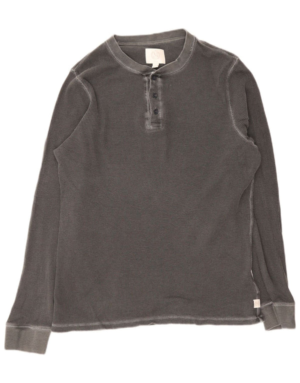Marks & Spencer Top da uomo a maniche lunghe grande in cotone grigio