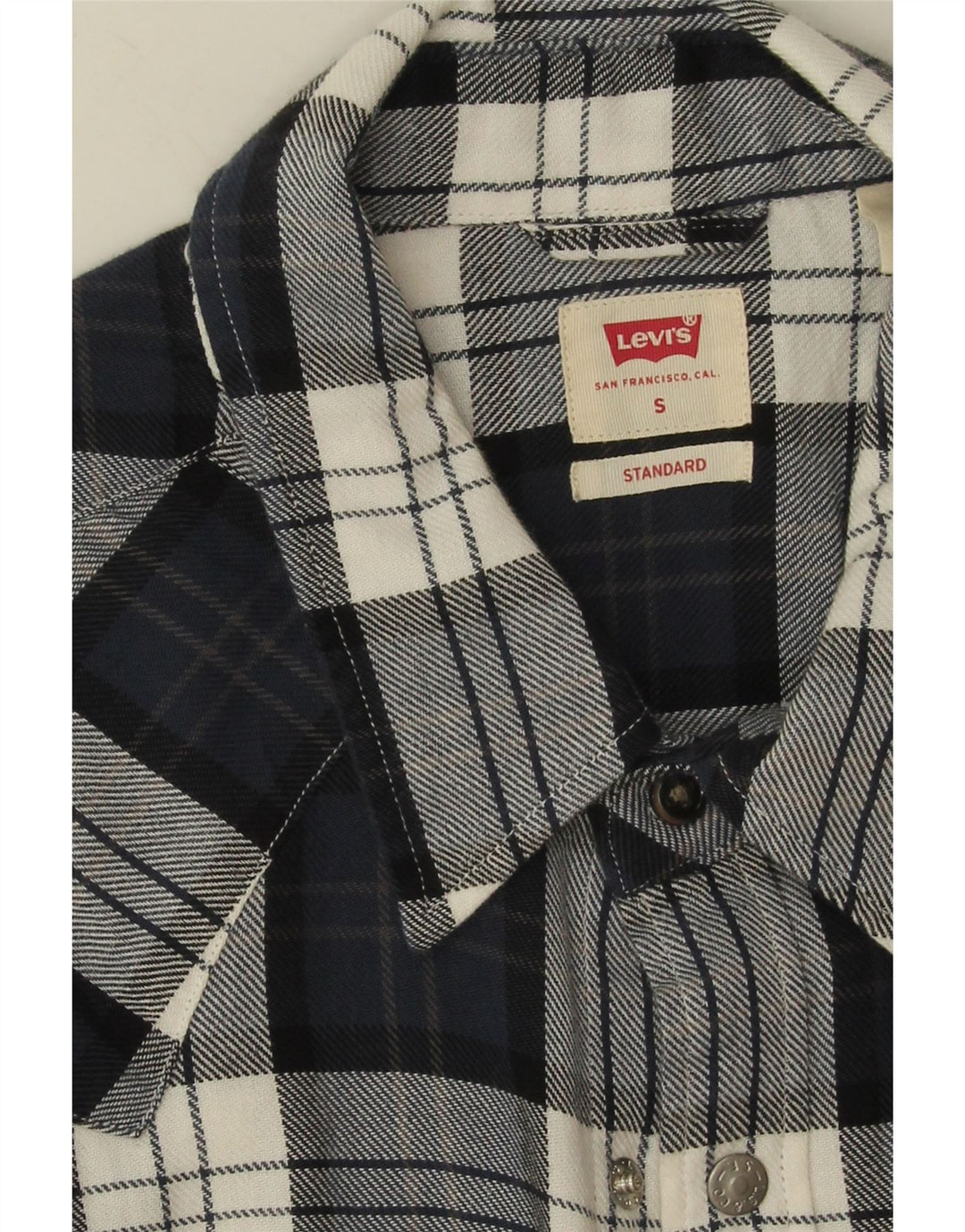 Camicia di flanella standard da uomo Levi's piccola in cotone a quadri blu navy
