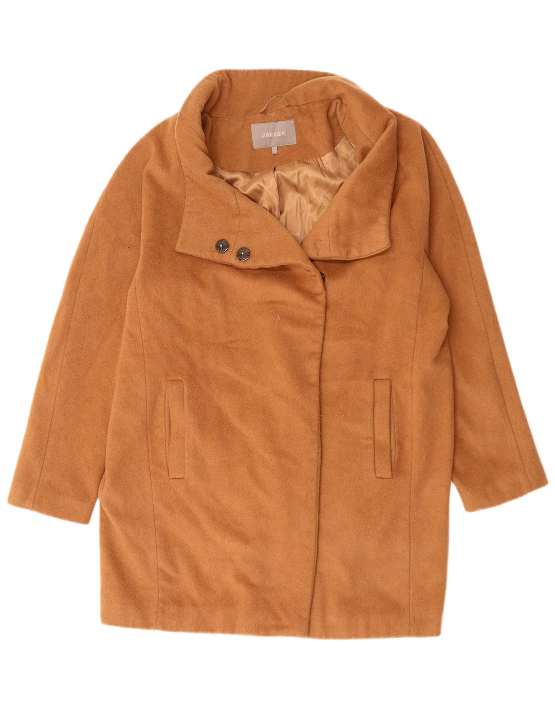 Soprabito ampio da donna Jaeger UK 14 Lana marrone medio
