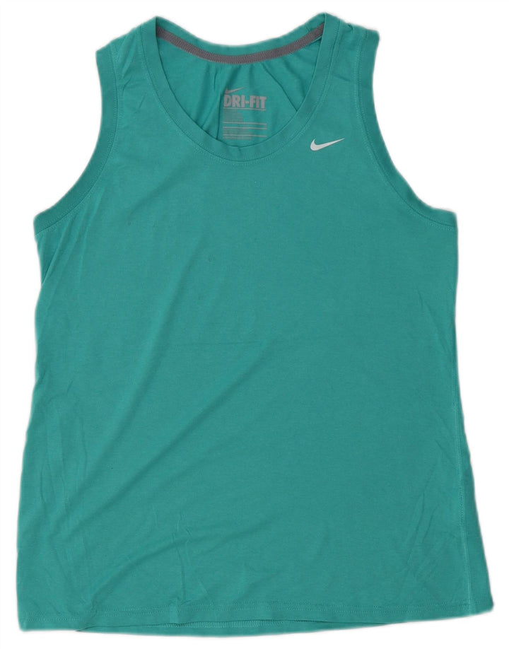 Canotta Nike Dri Fit Regular Fit da donna UK 14 Large Verde Poliestere