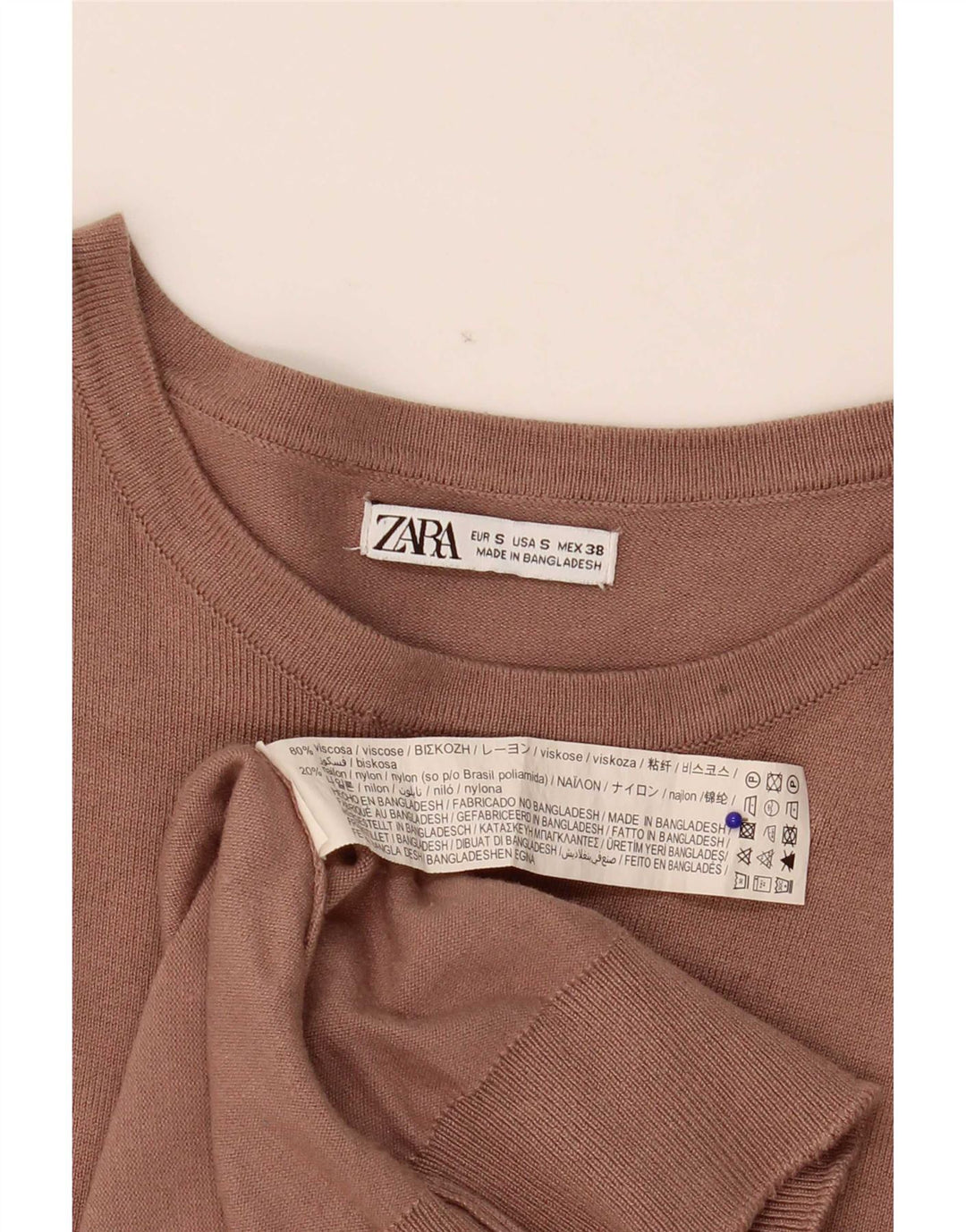 Maglione Zara da uomo con scollo a barca piccolo in viscosa beige