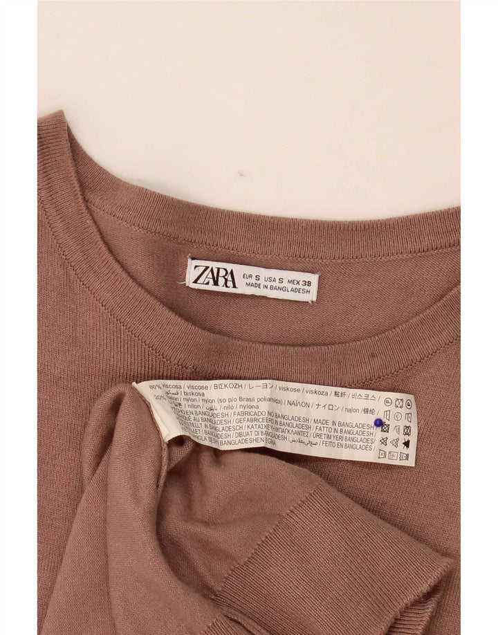 Maglione Zara da uomo con scollo a barca piccolo in viscosa beige