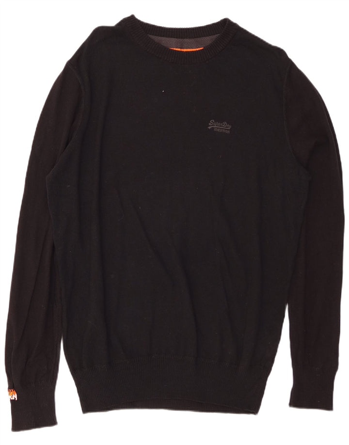 Maglione maglione girocollo da uomo SUPERDRY XL in cotone nero