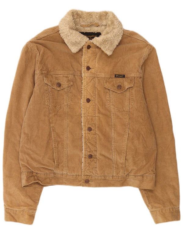 Giacca da uomo in velluto a coste Sherpa Wrangler UK 40 grande cotone beige