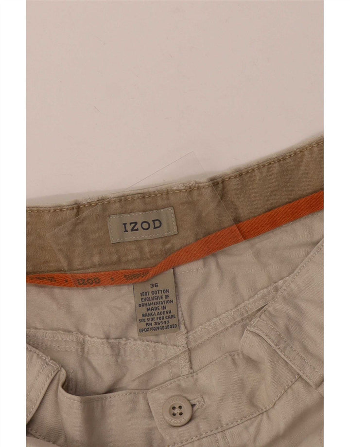 Pantaloncini cargo da uomo Izod grandi W36 in cotone beige