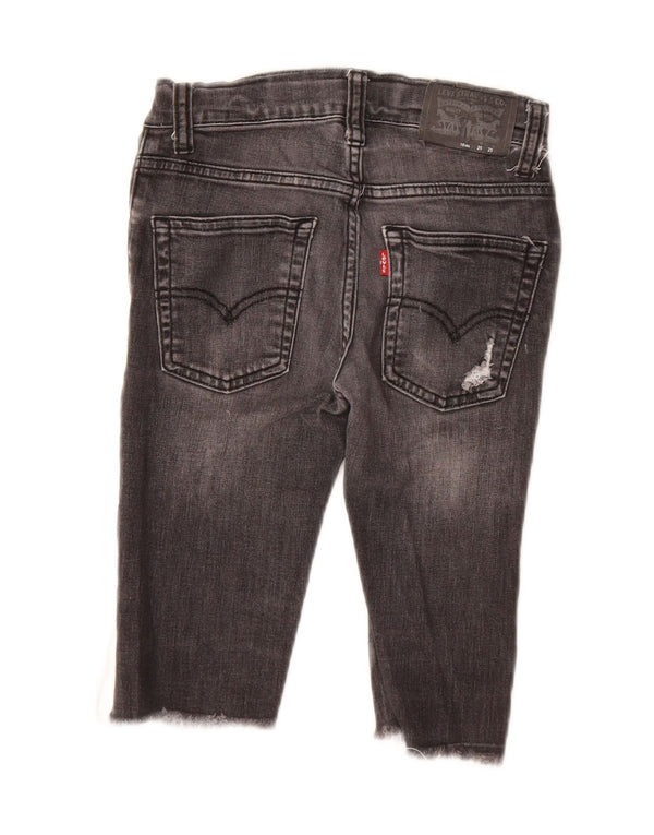 Levi's Girls 510 Bermuda in denim invecchiato 9-10 anni W25 cotone grigio