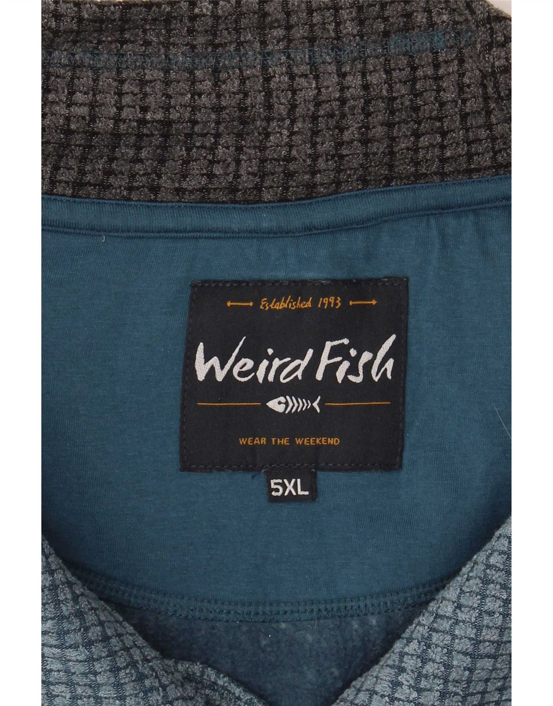 Felpa con collo con zip da uomo Weird Fish 5XL Blu