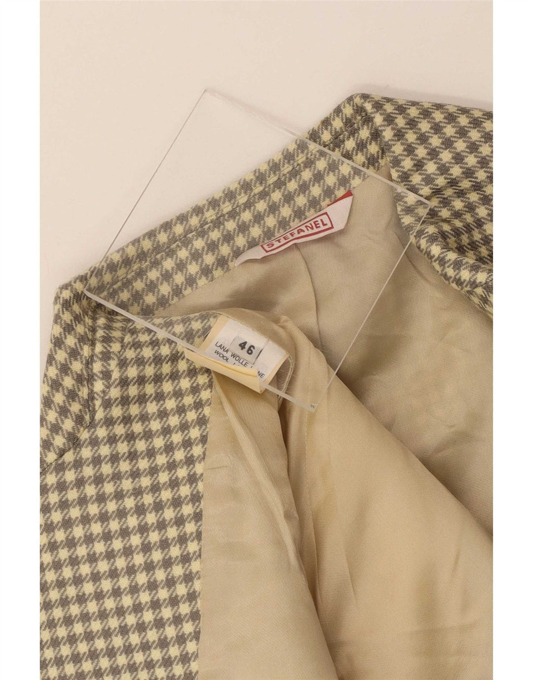 Stefanel Giacca blazer da uomo a 3 bottoni IT 46 Lana a quadri grigio piccolo