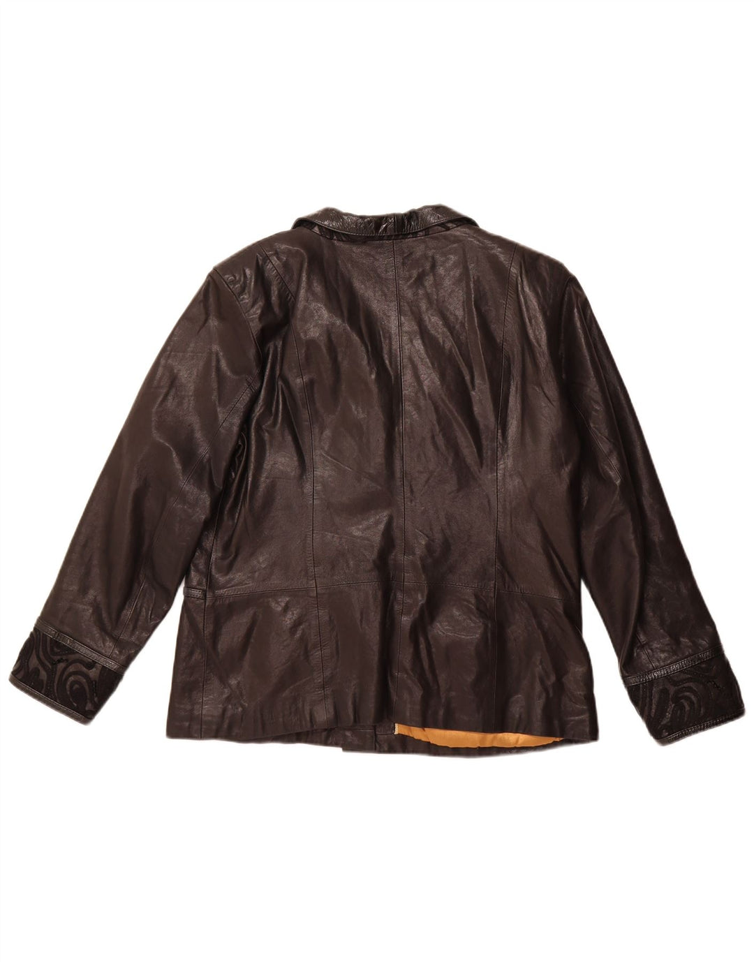 Giacca in pelle da donna vintage UK 22 3XL Pelle nera