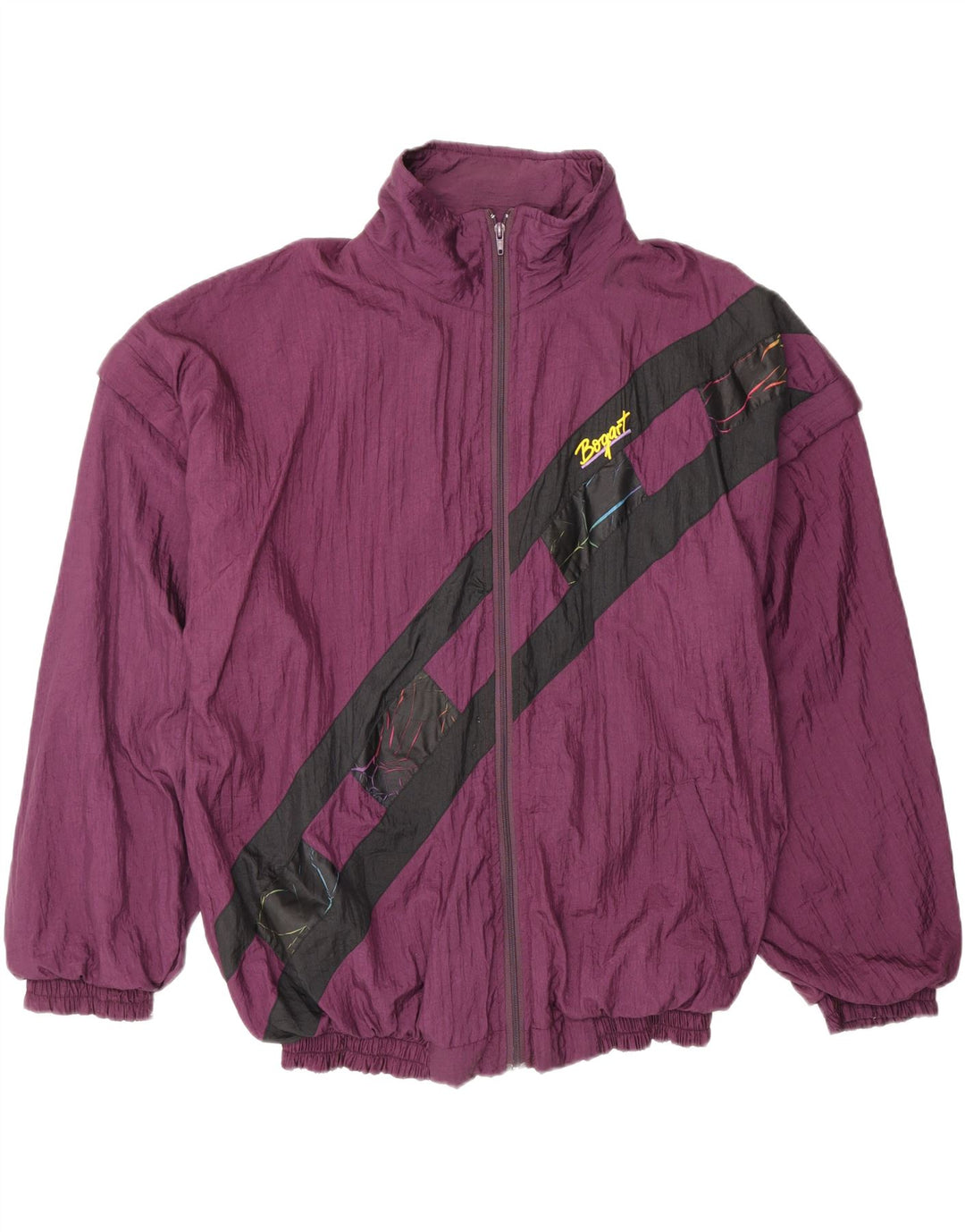 Giacca da ginnastica vintage da uomo 2XL in nylon color block marrone