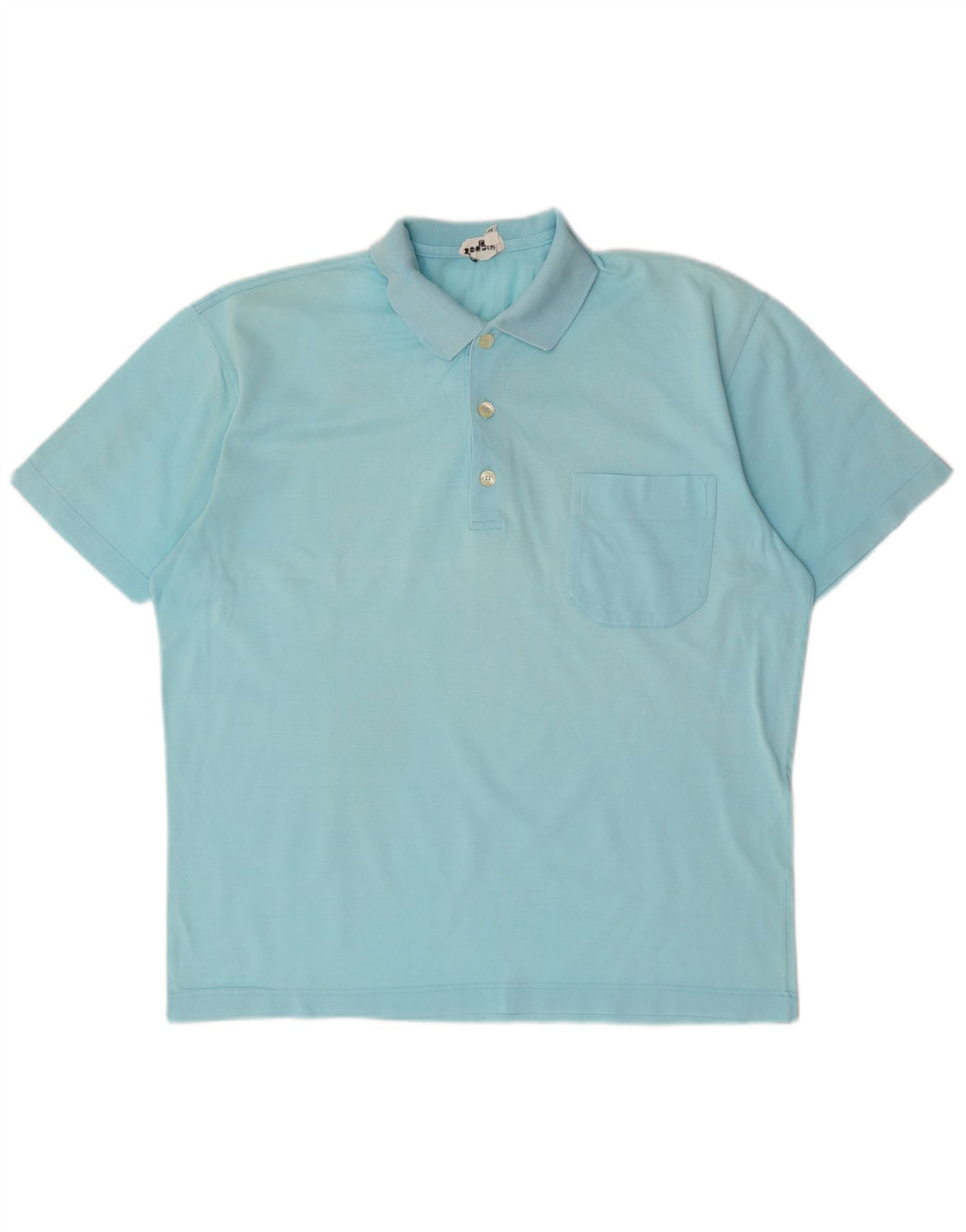 Polo da uomo VINTAGE in cotone blu medio