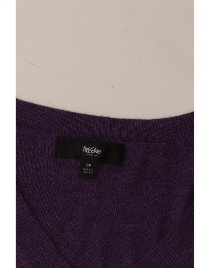 MOSSIMO Womens V-Neck Jumper Sweater UK 10 Small Purple Nylon Vintage Mossimo and Second-Hand Mossimo from Messina Hembry 