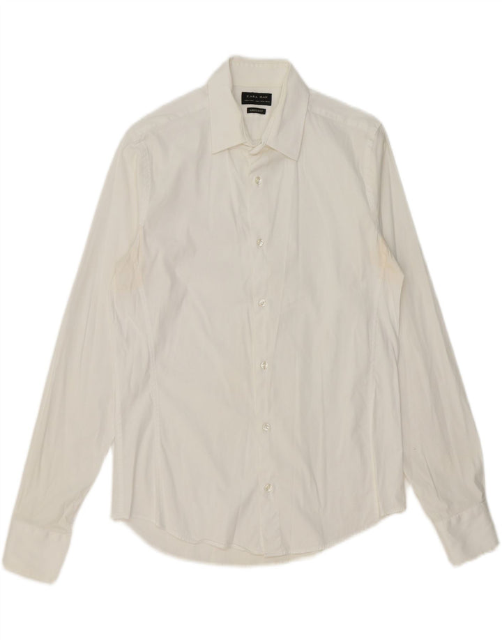 ZARA Mens Slim Fit Shirt Medium White Vintage Zara and Second-Hand Zara from Messina Hembry 