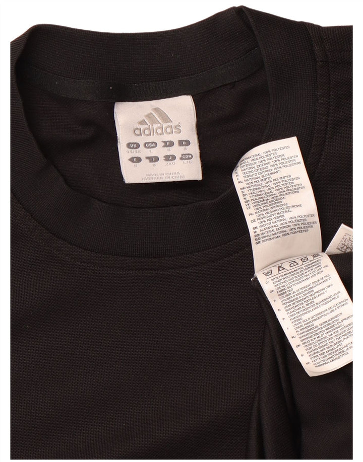 ADIDAS Mens Climalite T-Shirt Top UK 44/46 Large Black Polyester