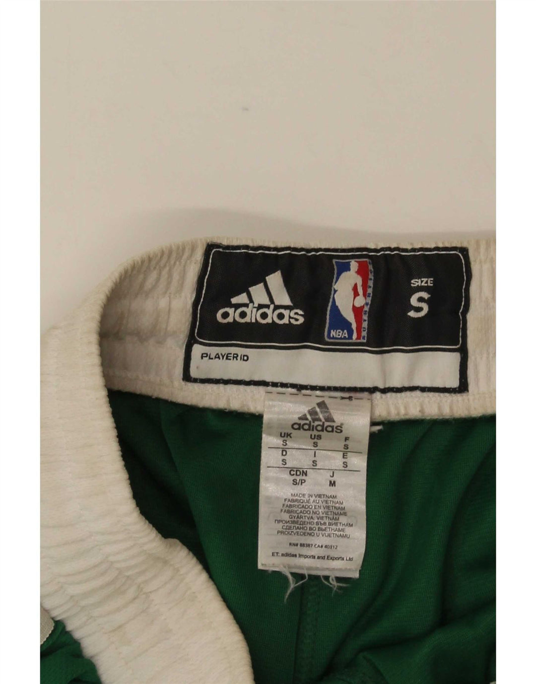 Pantaloncini sportivi Adidas da uomo Boston Celtics piccoli in poliestere color block verde