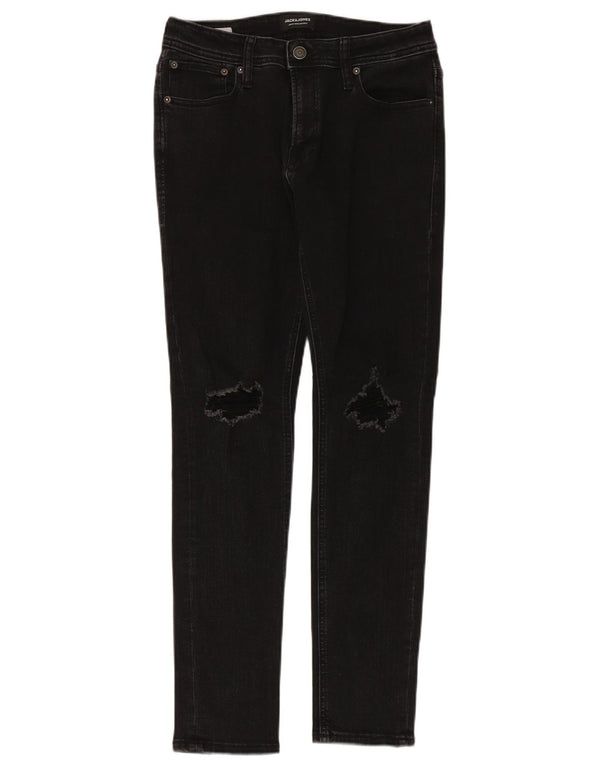 Jeans slim invecchiati da uomo Jack & Jones W32 L30 cotone nero