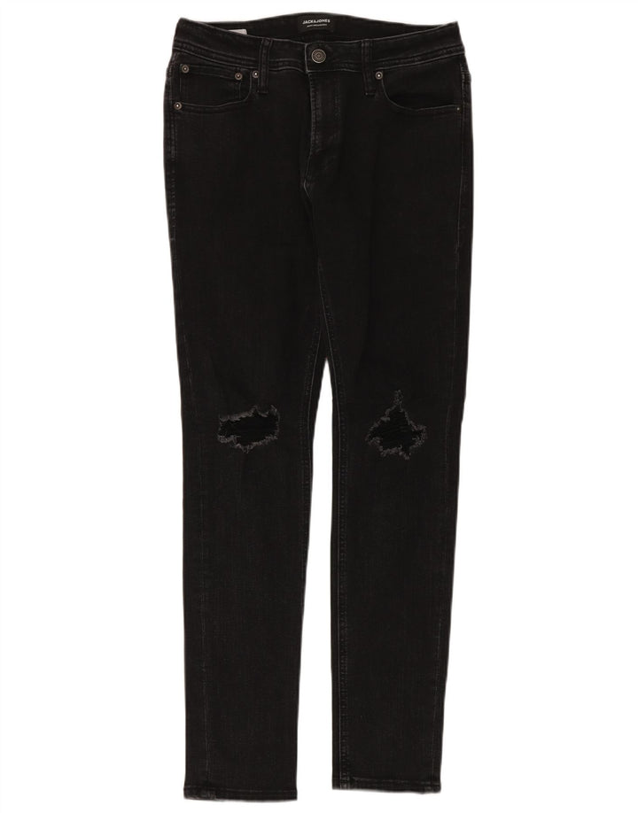 Jeans slim invecchiati da uomo Jack & Jones W32 L30 cotone nero