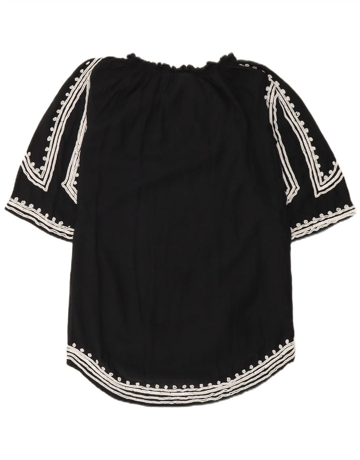 Top in camicetta da donna Zara UK 12 cotone nero medio
