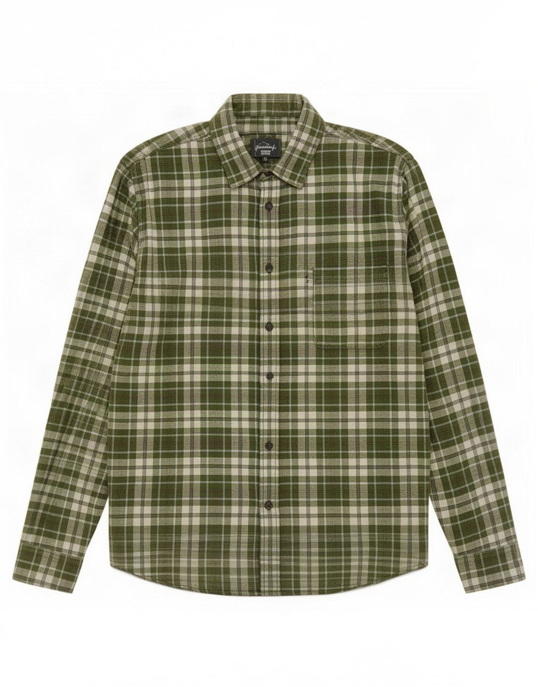 Camicia Benetton Uomo Cotone Scozzese Grande Verde
