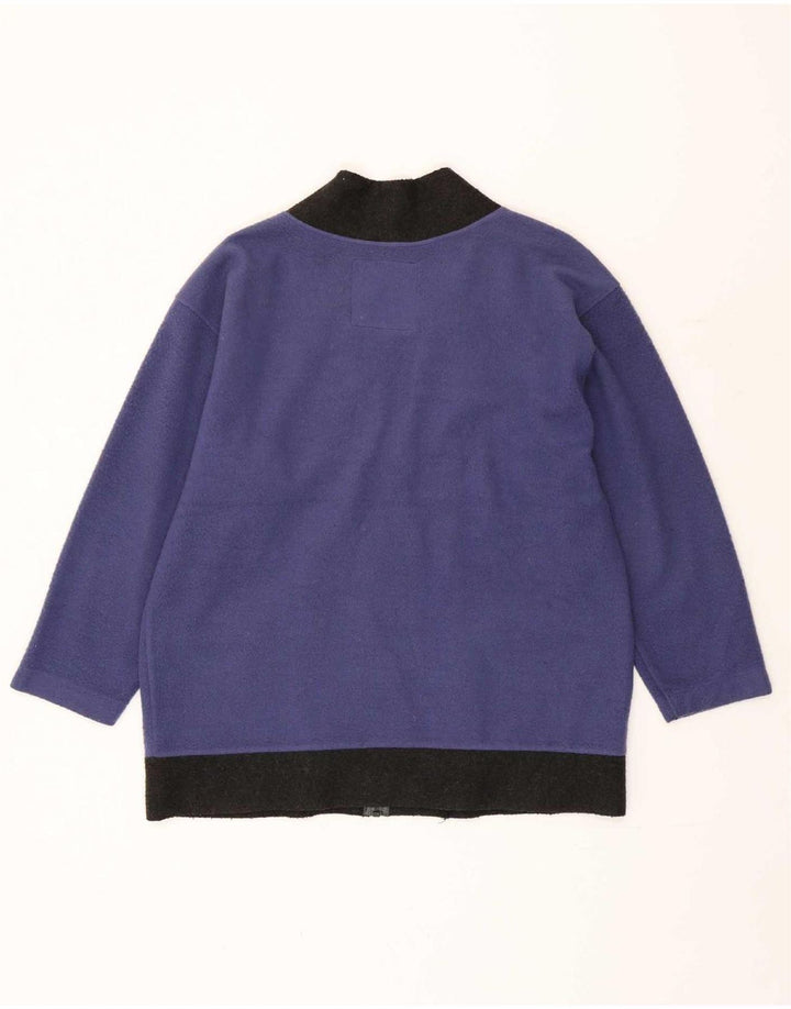 Maglione cardigan da uomo vestibilità ampia Benetton piccolo poliestere color block blu
